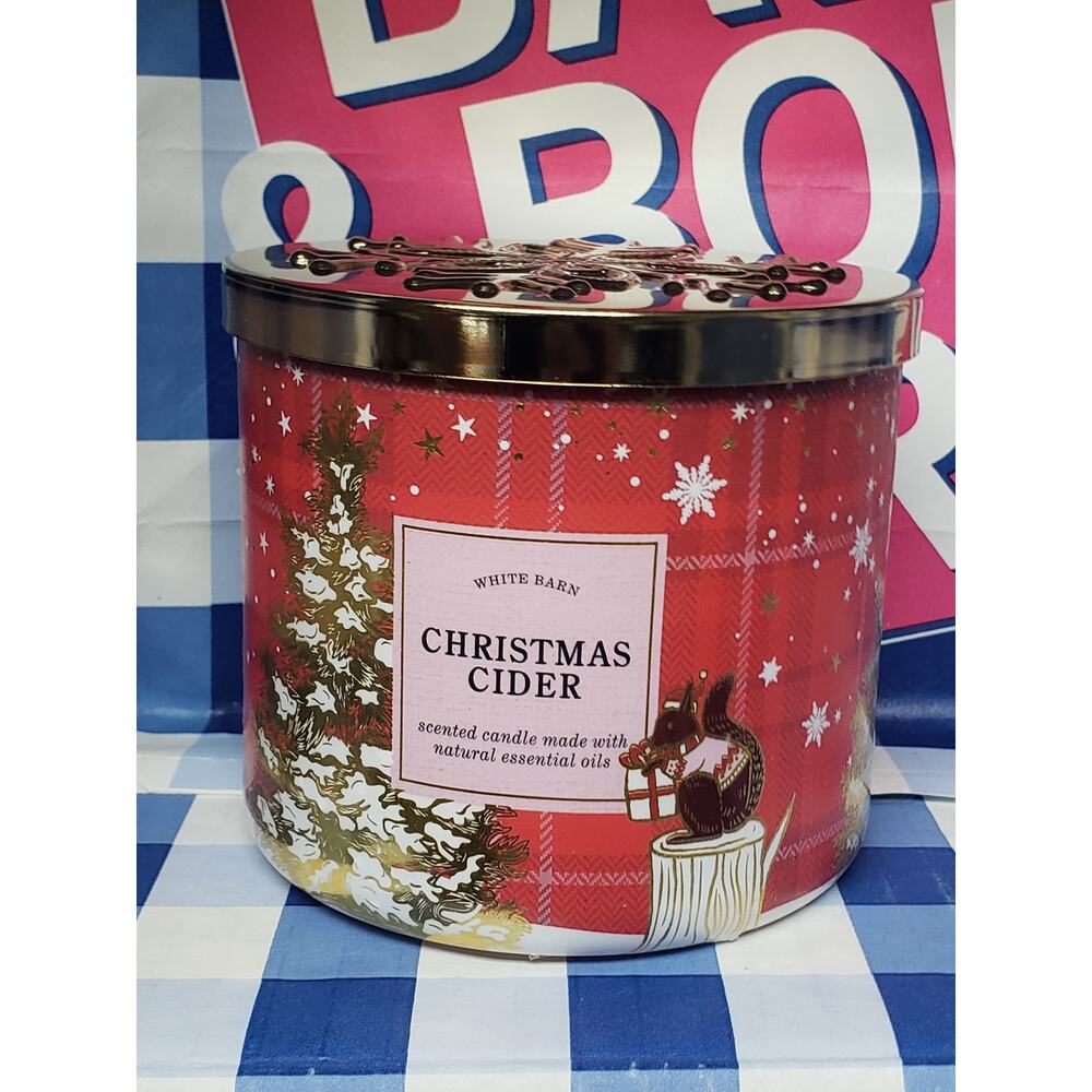 BBW Christmas Cider Large 3 Wick Candle Holiday Home Fragrance Decor
